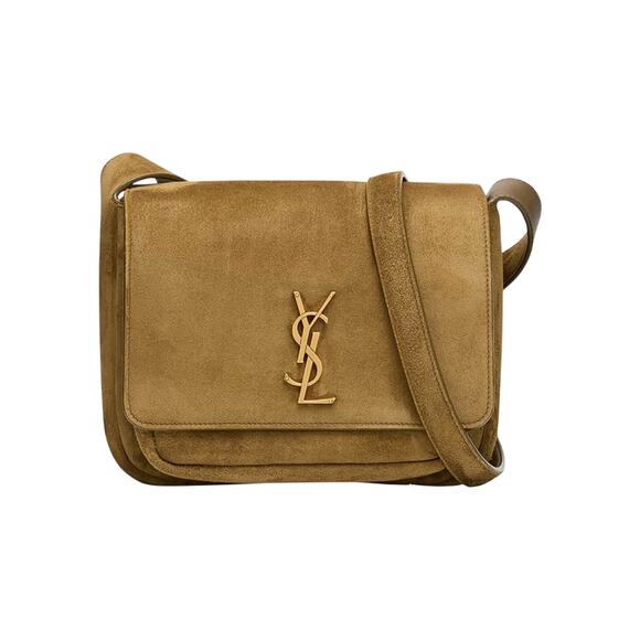 Saint Laurent 'Niki' Tan Suede Ysl Crossbody Bag - Picture 1 of 12